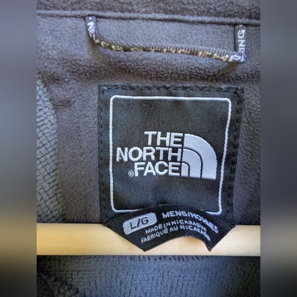 The North Face Gray Green Windstopper Soft Shell Full Zip Jacket Coat Mens Large - Picture 2 of 5